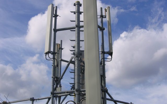 Mobile communications base station on a Paris rooftop