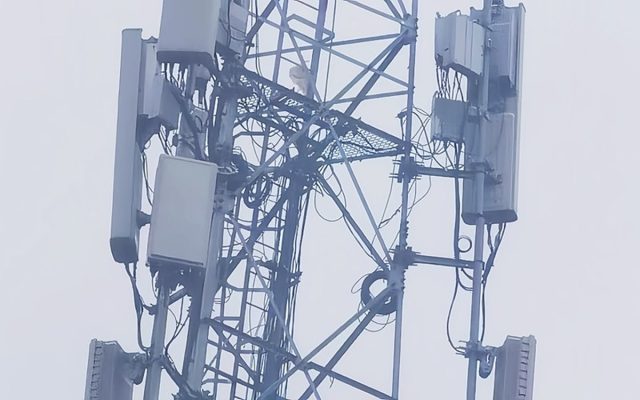 Tri-band Massive MIMO radio units on a communications tower