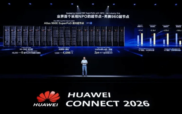 Huawei HUAWEI CONNECT 2026 keynote stage in Shanghai