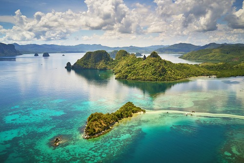 The coastline of Palawan in the Philippines along the planned CABLE route