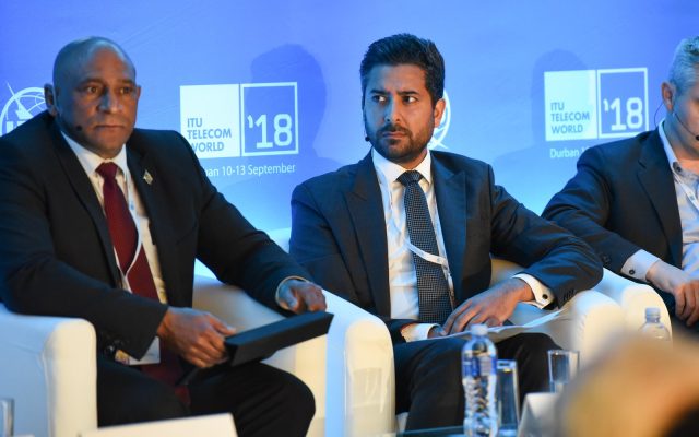 A panel session on 5G during an ITU Telecom World conference in Durban, South Africa
